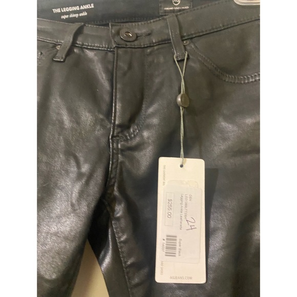 AG leatherette jeans in super black - Picture 5 of 8
